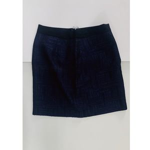 Navy and black fitted mini skirt